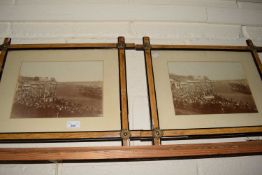 Two black and white photographs of early 20th Century views of Chester Races