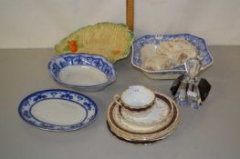 Mixed Lot: Royal Crown Derby trio, various blue and white table wares, an Art Deco style perfume