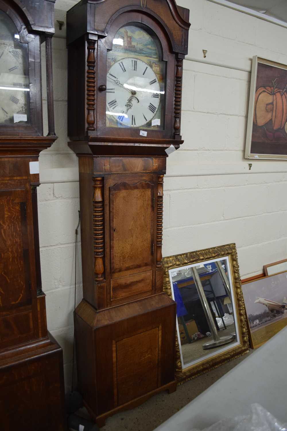 Northwood of Long Wash, a 19th Century mahogany and oak cased long case clock with arched painted - Image 3 of 3
