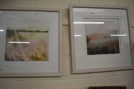 Sue Fenlen, Spring Grasses, oil on canvas together with one other, untitled, both framed and