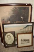 Mixed Lot: Vale of Aylesbury Steeplechase, coloured print, a further fox hunting print, a