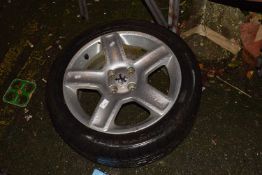 Peugeot alloy wheel with new tyre