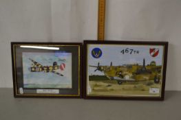 W P S Watts, two stylised pictures of Big Pete 467th Bomb Group - Rackheath and one other