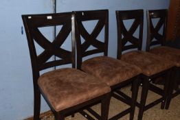 Set of four modern high kitchen or bar chairs