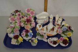 Mixed Lot: Various porcelain model flowers, porcelain shoes etc