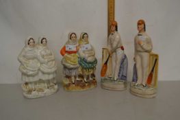Two pairs of Staffordshire figures (4)