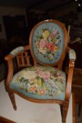 20th Century tapestry covered French style armchair