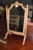 Dressing table mirror in moulded and gilt finish frame
