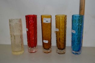 Mixed Lot: Whitefriars style glass vases
