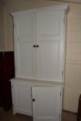 Painted pine four door cabinet, 115cm wide
