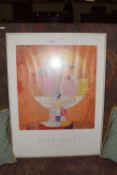 Paul Klee, coloured print, framed and glazed