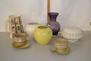 Mixed Lot: Various assorted vases, vegetable serving dish etc