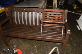 Hardwood garden bench and table
