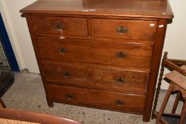 Late 19th Century mahogany five drawer chest with brass handles