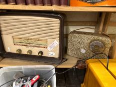 An HMV radio and another portable radio