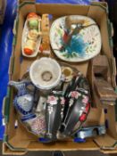 Mixed Lot: An EPNS tray, ceramics, glass ware and other items