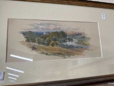 A pair of watercolour landscapes, framed and glazed