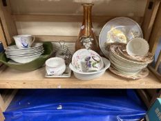 Quantity of assorted ceramics and glass to include tea wares, a decanter, collectors plates and