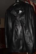 A gents double breasted leather jacket