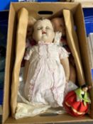Box of vintage dolls