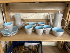 Poole Pottery blue and green tea set