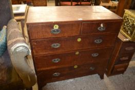 Late Georgian oak five drawer chest