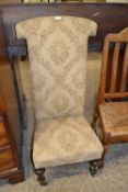A Victorian high back prayer chair