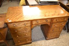 Victorian faded mahogany twin pedestal desk or dressing table