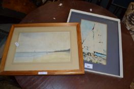Watercolour study of Cromer Beach, together with one other (2)