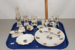 Tray of various crested china wares