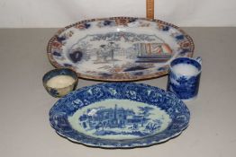 Mixed Lot: ironstone meat plate and other assorted ceramics