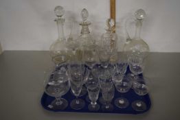 Mixed Lot: various decanters, drinking glasses etc