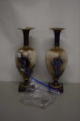 Pair of Doulton Burslem Iris pattern vases (for restoration)
