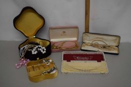 Mixed lot of various costume jewellery to include simulated pearl necklaces