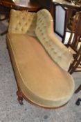 Victorian button upholstered chaise longue