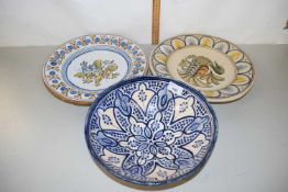 Mixed Lot of Safi pottery bowl and two further chargers