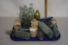Tray of various mixed vintage bottles