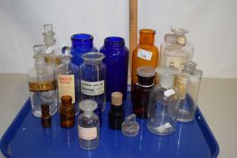 Tray various mixed chemists bottles