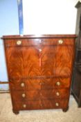 A continental mahogany secretaire cabinet bearing makers mark Zwiener, 118cm wide