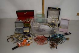 Large mixed lot of assorted costume jewellery, napkin rings and other items