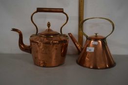 Two copper kettles