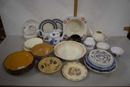 Mixed Lot various dinner wares, reproduction cream ware teapot and other items