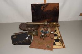 Mixed Lot: copper printing plates, vintage ashtrays, Players cigarette cases and other assorted