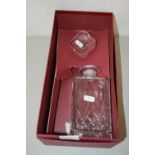 Boxed clear glass spirit decanter