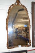 20th century wall mirror in cast metal frame