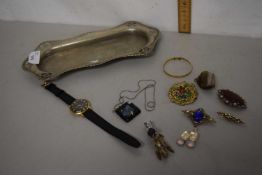 Mixed Lot : wrist watch, various costume brooches etc