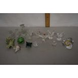 Box of various glass crystal and ceramic model animals