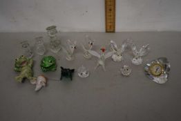 Box of various glass crystal and ceramic model animals