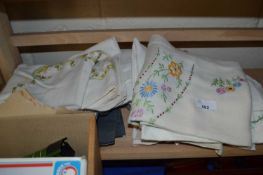 Quantity of embroidered table linens