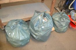 Quantity of mixed plastic cups, lids, containers etc (3 bags)